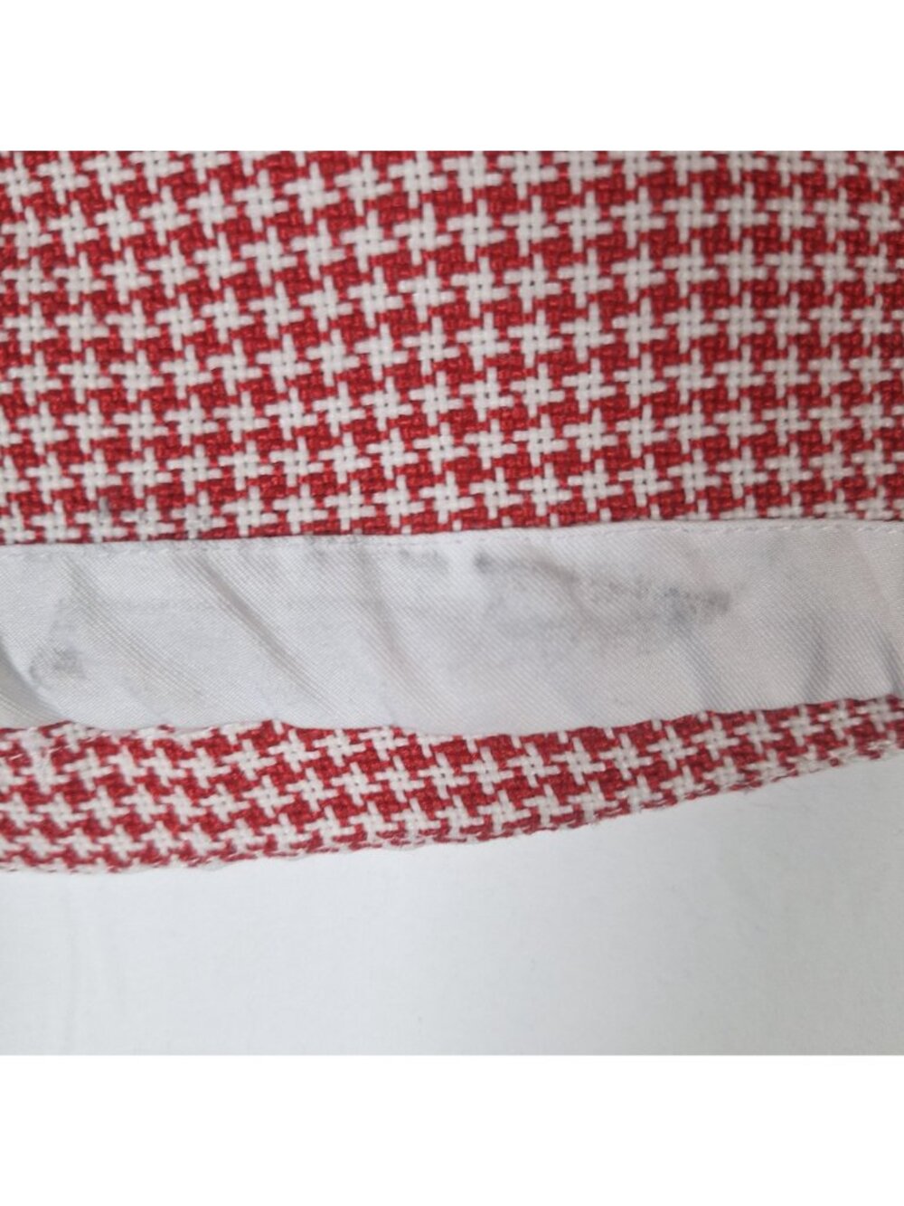 Vintage Hans Store Houndstooth Red White Button Down Shirt size small - Picture 3 of 6